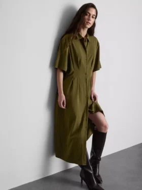 Midi-Hemd-Kleid