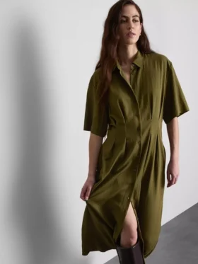 Midi-Hemd-Kleid