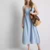 Midi-Kleid aus Baumwolle mit Knopfleiste Midi-Kleid aus Baumwolle mit Knopfleiste