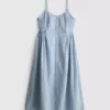 Midi-Kleid aus Baumwolle mit Knopfleiste Midi-Kleid aus Baumwolle mit Knopfleiste