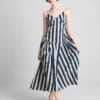 Midi-Kleid aus Baumwolle mit Trägern im Korsettstil Midi-Kleid aus Baumwolle mit Trägern im Korsettstil