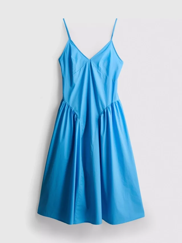 Midi-Kleid aus Baumwolle mit Trägern im Korsettstil Midi-Kleid aus Baumwolle mit Trägern im Korsettstil