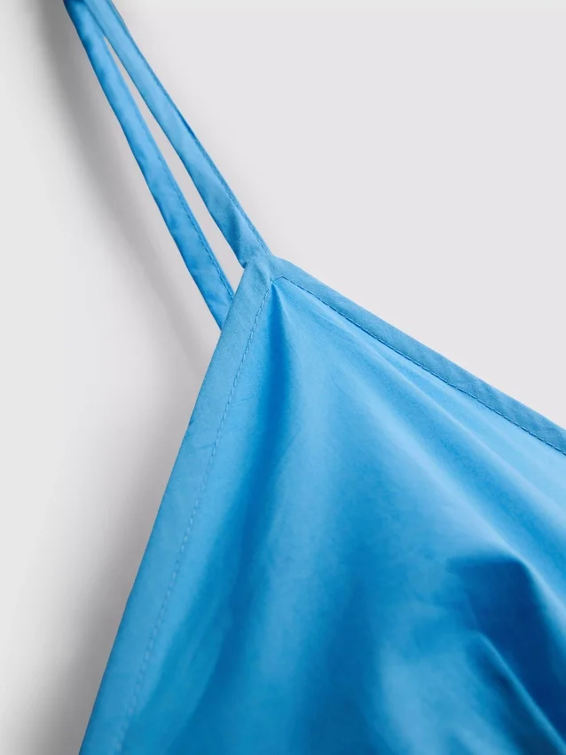 Midi-Kleid aus Baumwolle mit Trägern im Korsettstil Midi-Kleid aus Baumwolle mit Trägern im Korsettstil