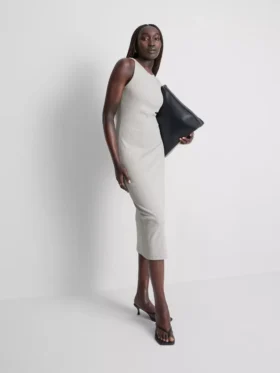 Midi-Kleid mit geripptem integrierten BH