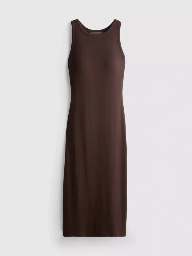 Midi-Kleid mit geripptem integrierten BH Midi-Kleid mit geripptem integrierten BH