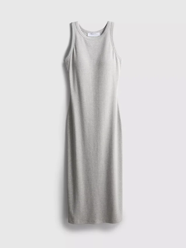 Midi-Kleid mit geripptem integrierten BH Midi-Kleid mit geripptem integrierten BH