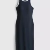Midi-Kleid mit geripptem integrierten BH Midi-Kleid mit geripptem integrierten BH