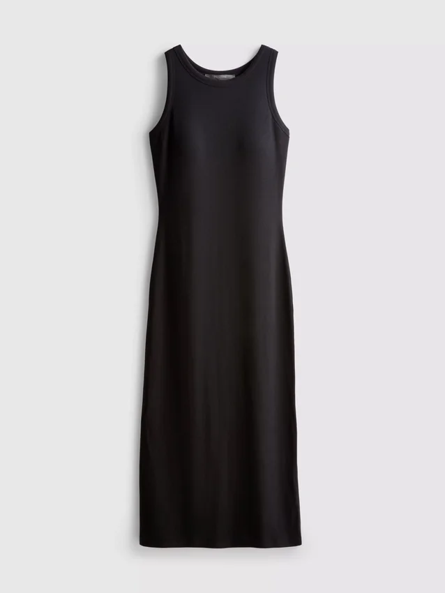 Midi-Kleid mit geripptem integrierten BH Midi-Kleid mit geripptem integrierten BH