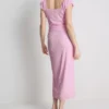 Midi-Kleid mit Herzausschnitt und Crinkle-Optik Midi-Kleid mit Herzausschnitt und Crinkle-Optik