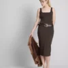 Midi-Kleid mit quadratischem Ausschnitt im Second-Skin-Look Midi-Kleid mit quadratischem Ausschnitt im Second-Skin-Look
