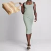 Midi-Kleid mit quadratischem Ausschnitt im Second-Skin-Look Midi-Kleid mit quadratischem Ausschnitt im Second-Skin-Look