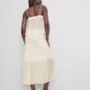 Midi-Rock aus Baumwollmischung mit strukturiertem Blumenmuster Midi-Rock aus Baumwollmischung mit strukturiertem Blumenmuster