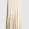Midi-Rock aus Baumwollmischung mit strukturiertem Blumenmuster Midi-Rock aus Baumwollmischung mit strukturiertem Blumenmuster