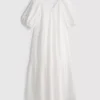 Midi-Smockkleid aus Baumwoll-Seersucker Midi-Smockkleid aus Baumwoll-Seersucker
