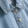 Mini-Etuikleid aus Baumwoll-Denim mit Kragen