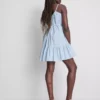 Mini-Kleid aus Popeline mit Rüschen und Trägern Mini-Kleid aus Popeline mit Rüschen und Trägern