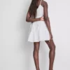 Mini-Kleid aus Popeline mit Rüschen und Trägern Mini-Kleid aus Popeline mit Rüschen und Trägern