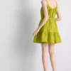Mini-Kleid aus Popeline mit Rüschen und Trägern Mini-Kleid aus Popeline mit Rüschen und Trägern