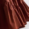 Mini-Kleid aus Popeline mit Rüschen und Trägern Mini-Kleid aus Popeline mit Rüschen und Trägern