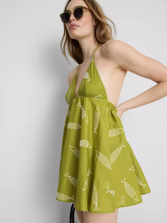 Mini-Kleid mit Fischstickerei Mini-Kleid mit Fischstickerei