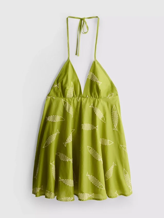 Mini-Kleid mit Fischstickerei Mini-Kleid mit Fischstickerei