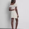 Mini-Kleid mit gekräuselten Flügelärmeln Mini-Kleid mit gekräuselten Flügelärmeln