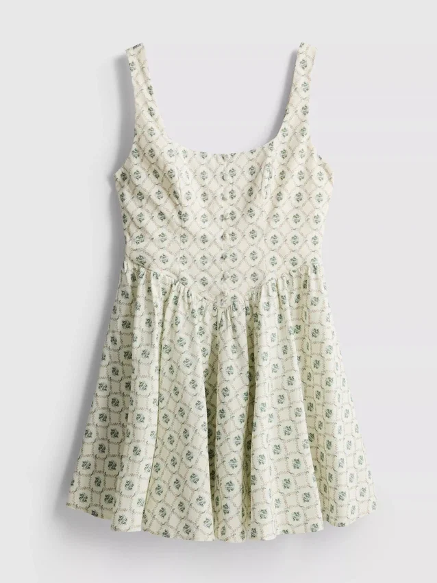 Mini-Kleid mit Korsett-Knopfleiste Mini-Kleid mit Korsett-Knopfleiste