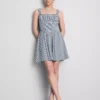 Mini-Korsett-Kleid mit Gingham-Muster Mini-Korsett-Kleid mit Gingham-Muster