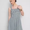 Mini-Korsett-Kleid mit Gingham-Muster Mini-Korsett-Kleid mit Gingham-Muster
