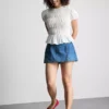 Mini-Skort aus Baumwoll-Denim Mini-Skort aus Baumwoll-Denim