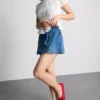 Mini-Skort aus Baumwoll-Denim Mini-Skort aus Baumwoll-Denim