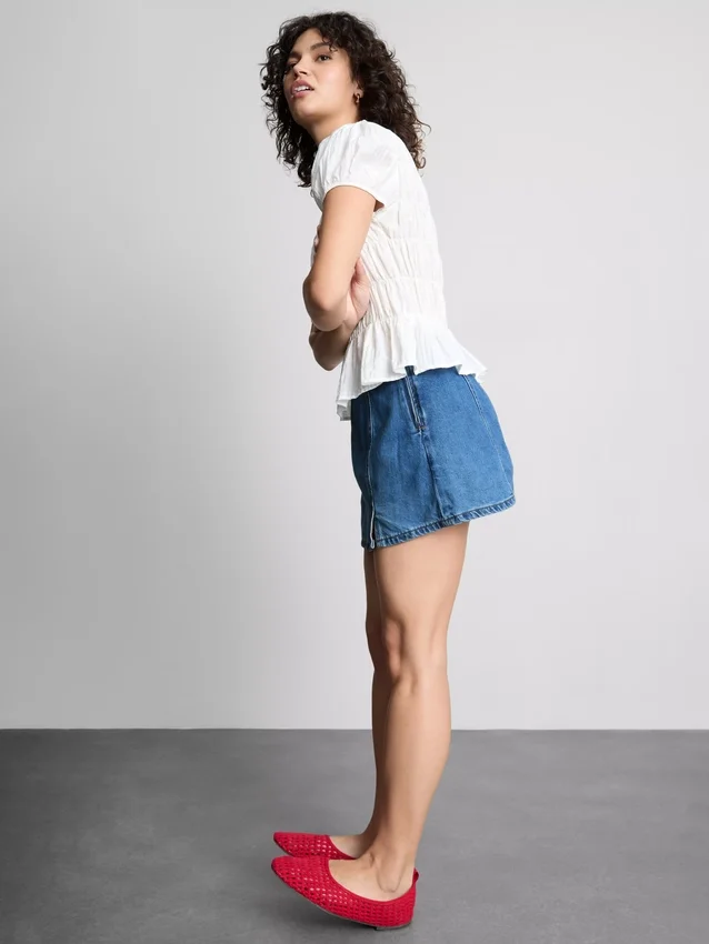 Mini-Skort aus Baumwoll-Denim Mini-Skort aus Baumwoll-Denim
