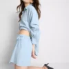 Mini-Skort aus Leinenmischung mit seitlichen Bindebändern Mini-Skort aus Leinenmischung mit seitlichen Bindebändern