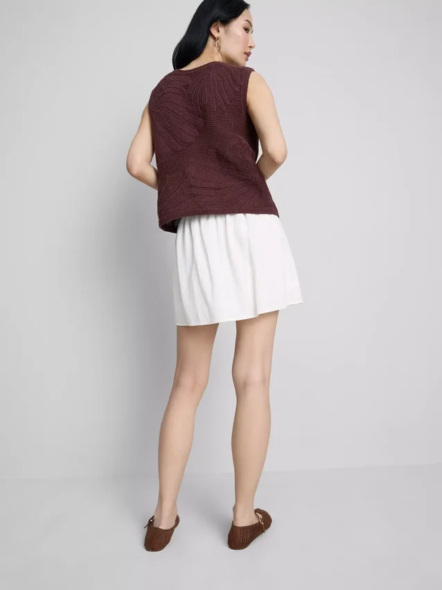 Mini-Skort aus Leinenmischung mit seitlichen Bindebändern Mini-Skort aus Leinenmischung mit seitlichen Bindebändern
