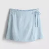 Mini-Skort aus Leinenmischung mit seitlichen Bindebändern Mini-Skort aus Leinenmischung mit seitlichen Bindebändern