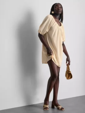 Mini-Smockkleid mit Puffärmeln