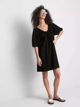 Mini-Smockkleid mit Puffärmeln