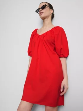 Mini-Smockkleid mit Puffärmeln