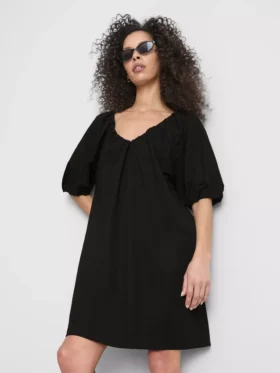 Mini-Smockkleid mit Puffärmeln