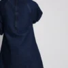Minikleid aus Baumwoll-Denim mit Puffärmeln Minikleid aus Baumwoll-Denim mit Puffärmeln