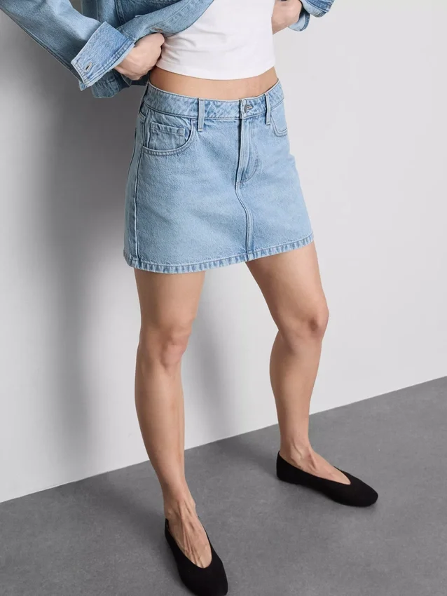 Minirock aus Baumwoll-Denim Minirock aus Baumwoll-Denim