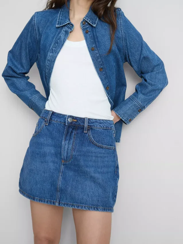 Minirock aus Baumwoll-Denim Minirock aus Baumwoll-Denim