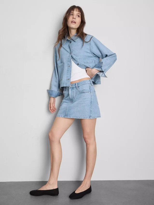 Minirock aus Baumwoll-Denim Minirock aus Baumwoll-Denim