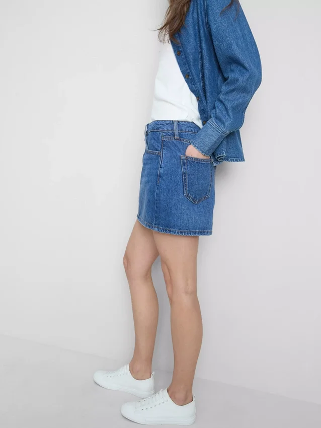 Minirock aus Baumwoll-Denim Minirock aus Baumwoll-Denim