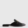 Mule-Loafer aus Kunstleder mit Trensenschnalle