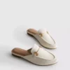 Mule-Loafer aus Kunstleder mit Trensenschnalle