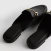 Mule-Loafer aus Kunstleder mit Trensenschnalle