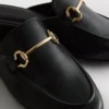 Mule-Loafer aus Kunstleder mit Trensenschnalle