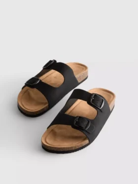 Mule-Sandalen mit doppeltem Schnallenriemen