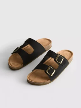 Mule-Sandalen mit doppeltem Schnallenriemen